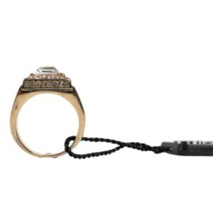 Gold Tone Sterling Silver 925 Crystals Ring