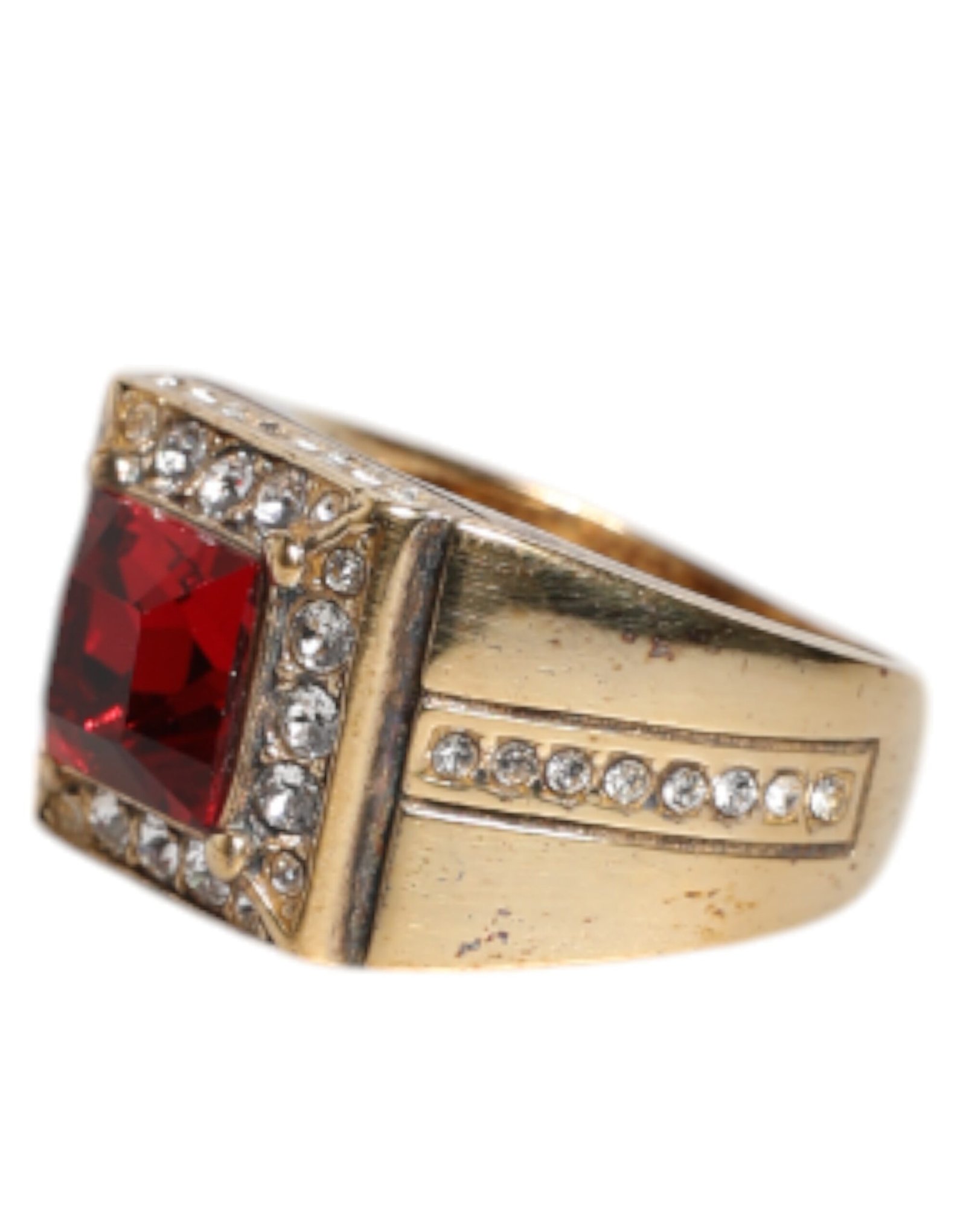 Gold Tone Sterling Silver 925 Crystals Ring - Image 3