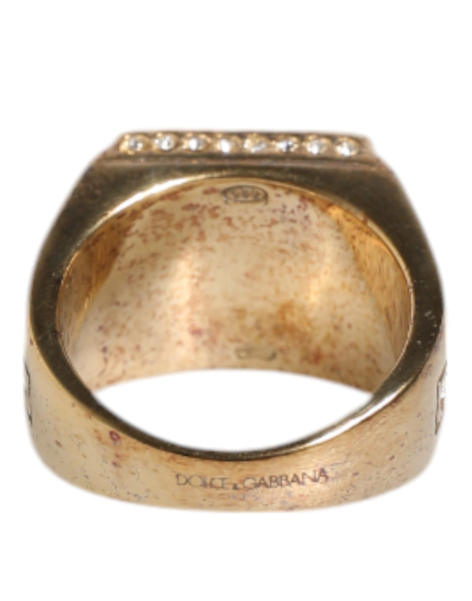Gold Tone Sterling Silver 925 Crystals Ring - Image 4