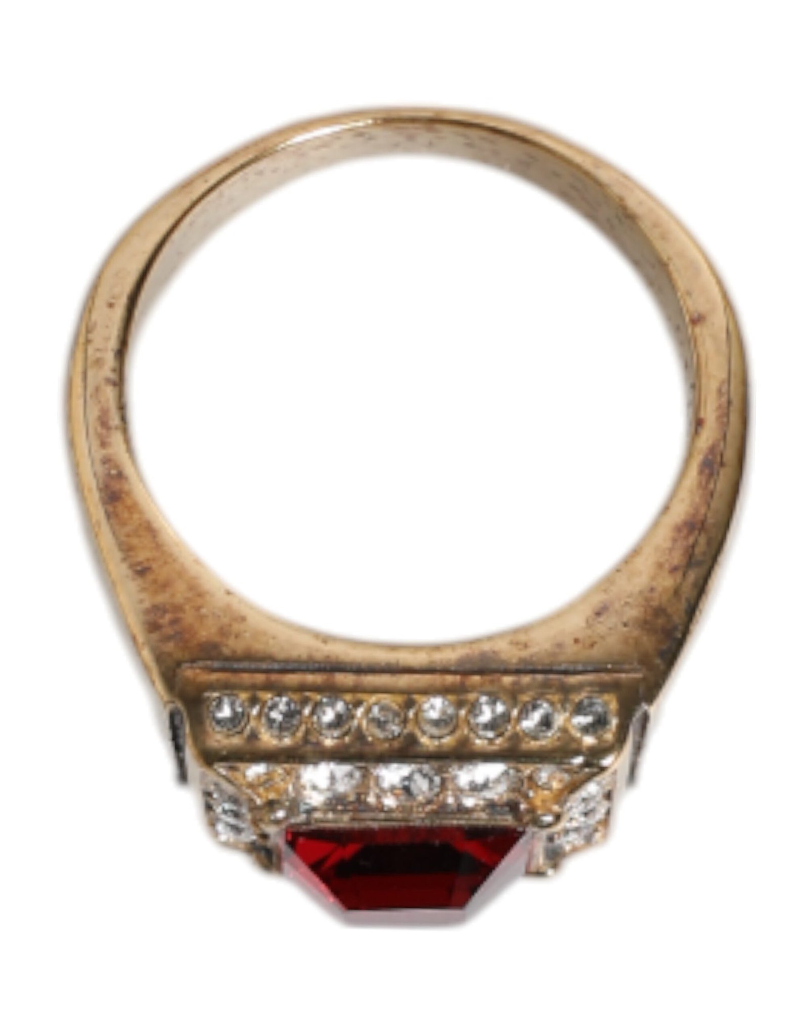 Gold Tone Sterling Silver 925 Crystals Ring - Image 5