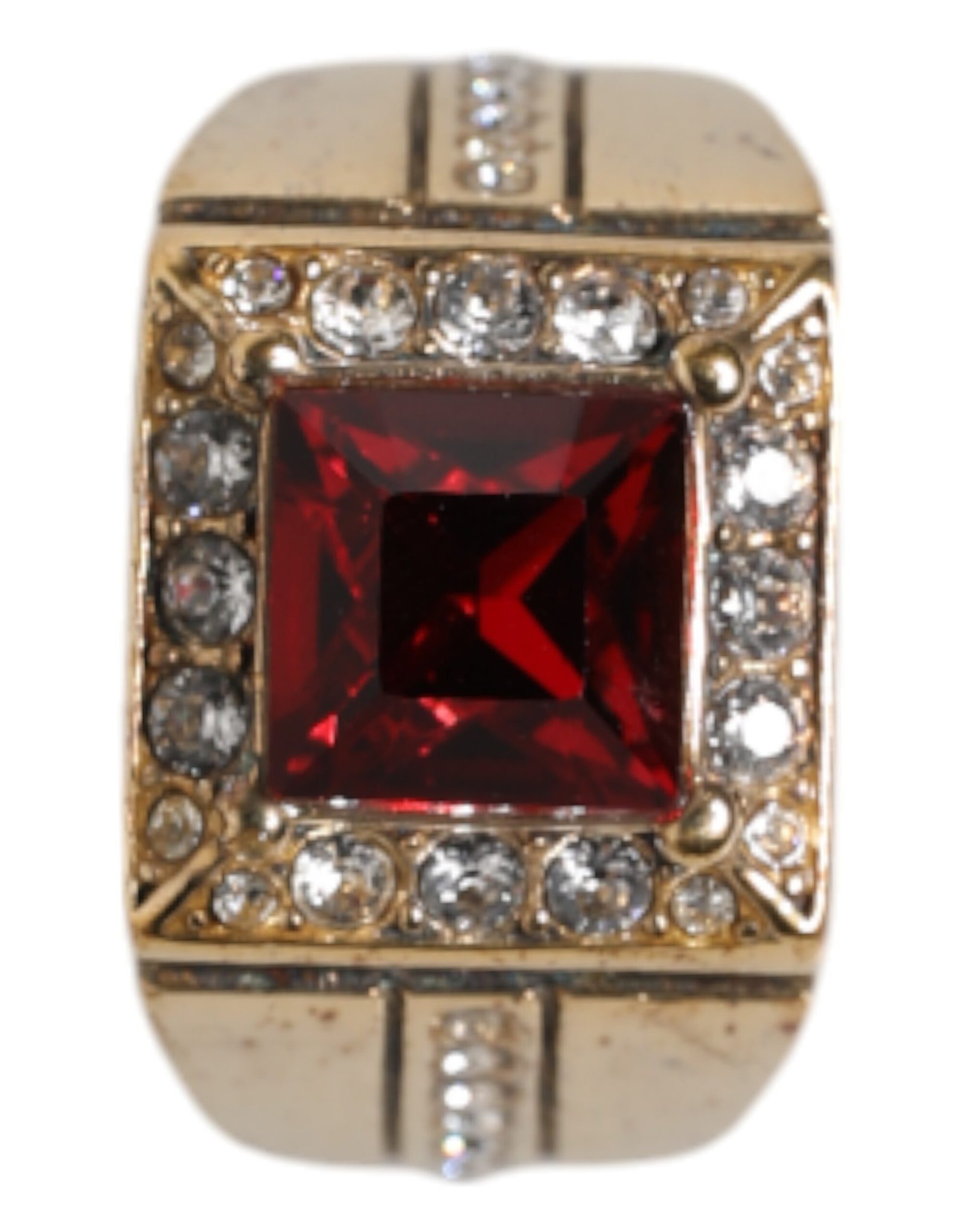 Gold Tone Sterling Silver 925 Crystals Ring - Image 6