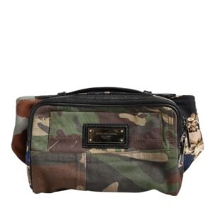 Multicolor Camouflage Patchwork Logo Waist Fanny Pack Bag