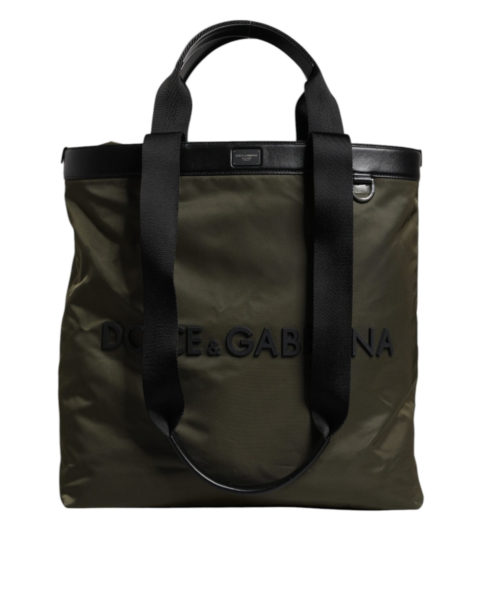 Military Green Nylon Shoulder Strap Tote Bag - Image 2