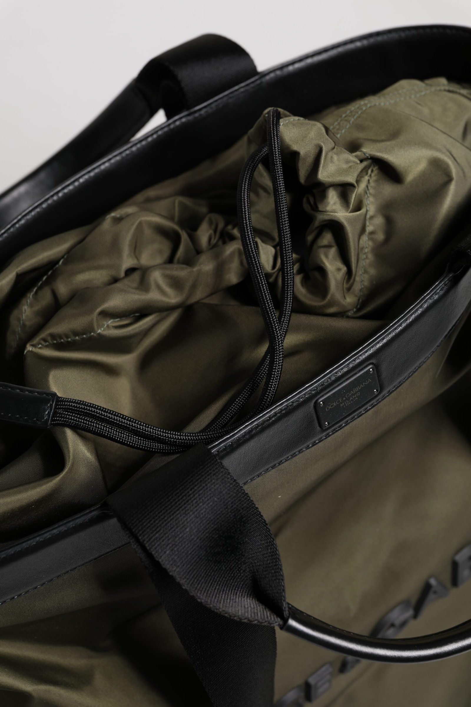 Military Green Nylon Shoulder Strap Tote Bag - Image 8