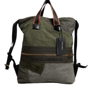 Military Green Patchwork Rucksack Backpack Bag