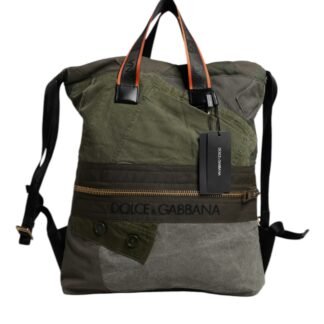 Military Green Patchwork Rucksack Backpack Bag