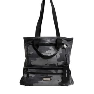Black Camouflage Shoulder Strap Logo Plaque Bag