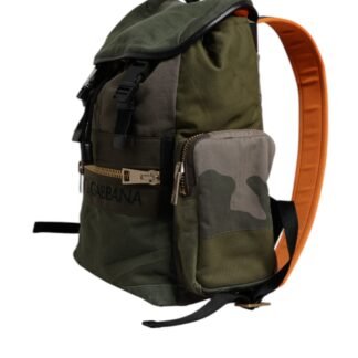 Military Green Patchwork Travel Backpack Bag