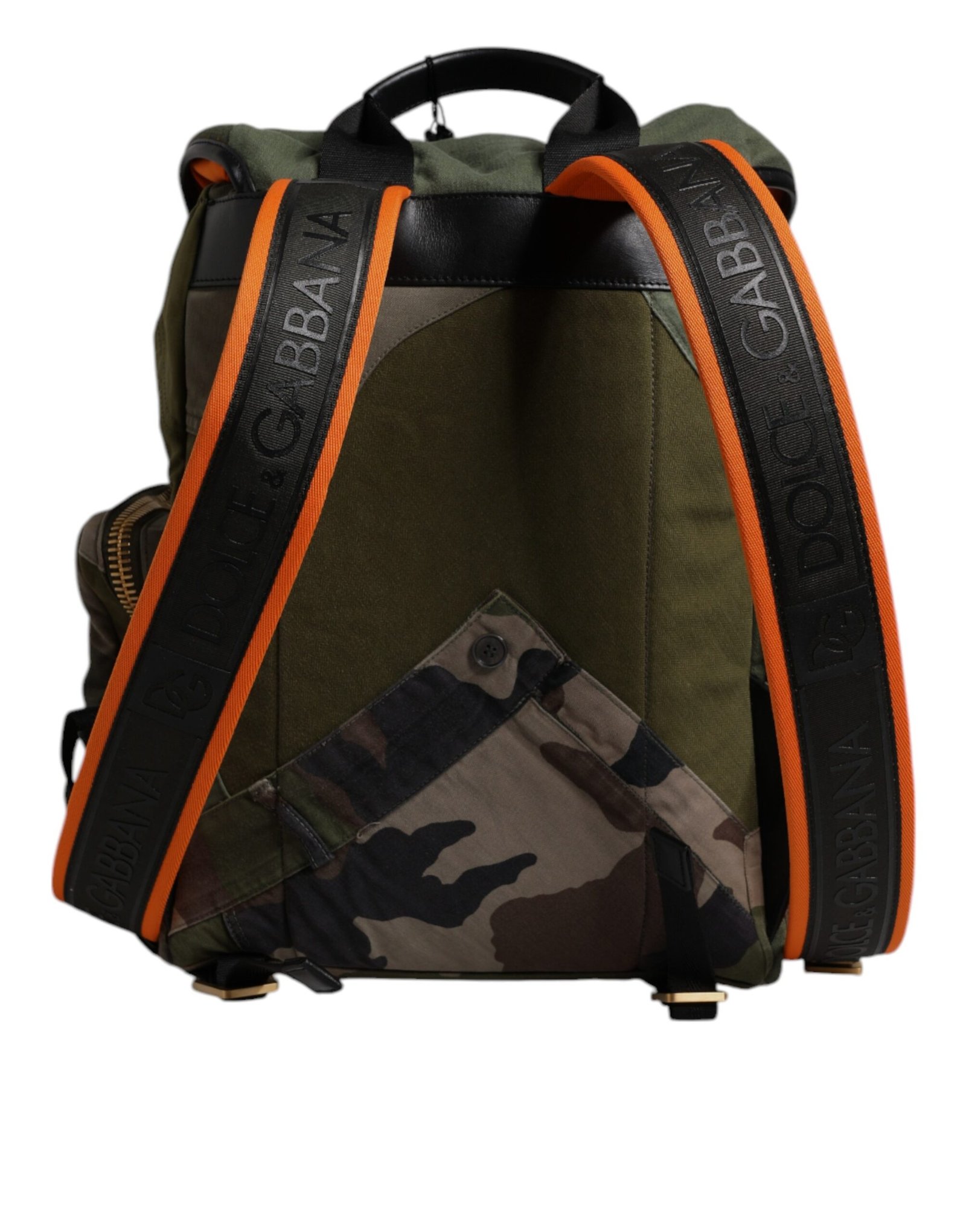 Military Green Patchwork Travel Backpack Bag - Image 2