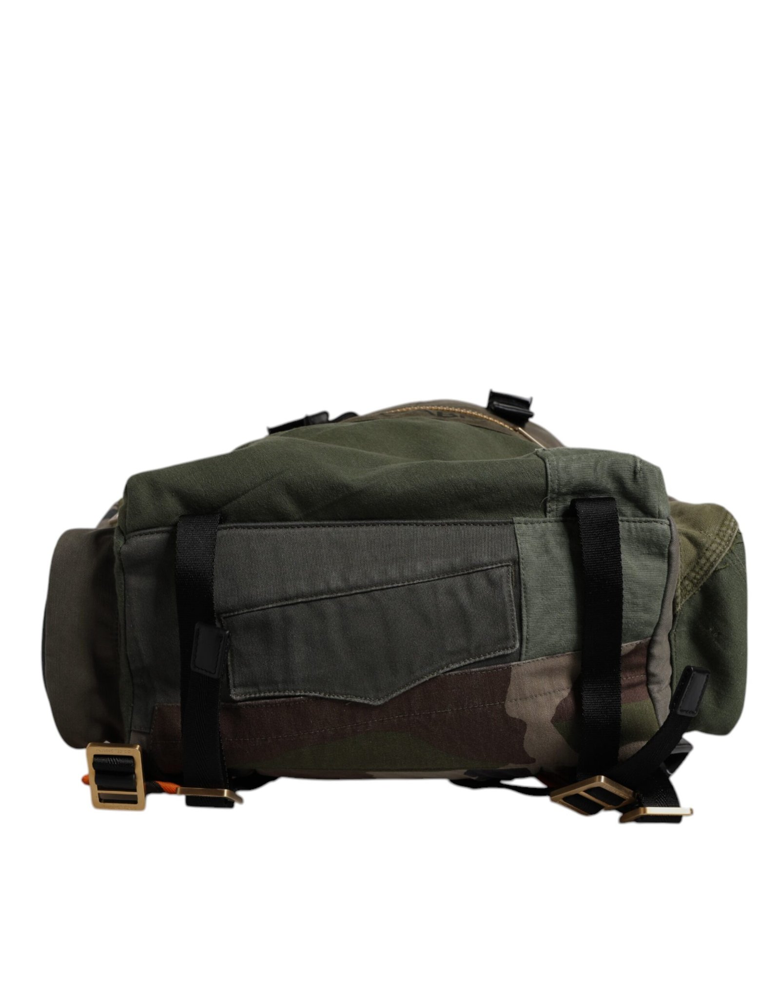Military Green Patchwork Travel Backpack Bag - Image 3