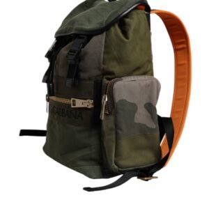 Military Green Patchwork Travel Backpack Bag