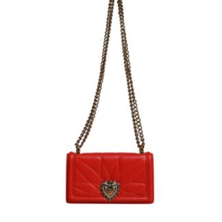 Red Quilted Devotion Crossbody Chain Phone Cover Bag