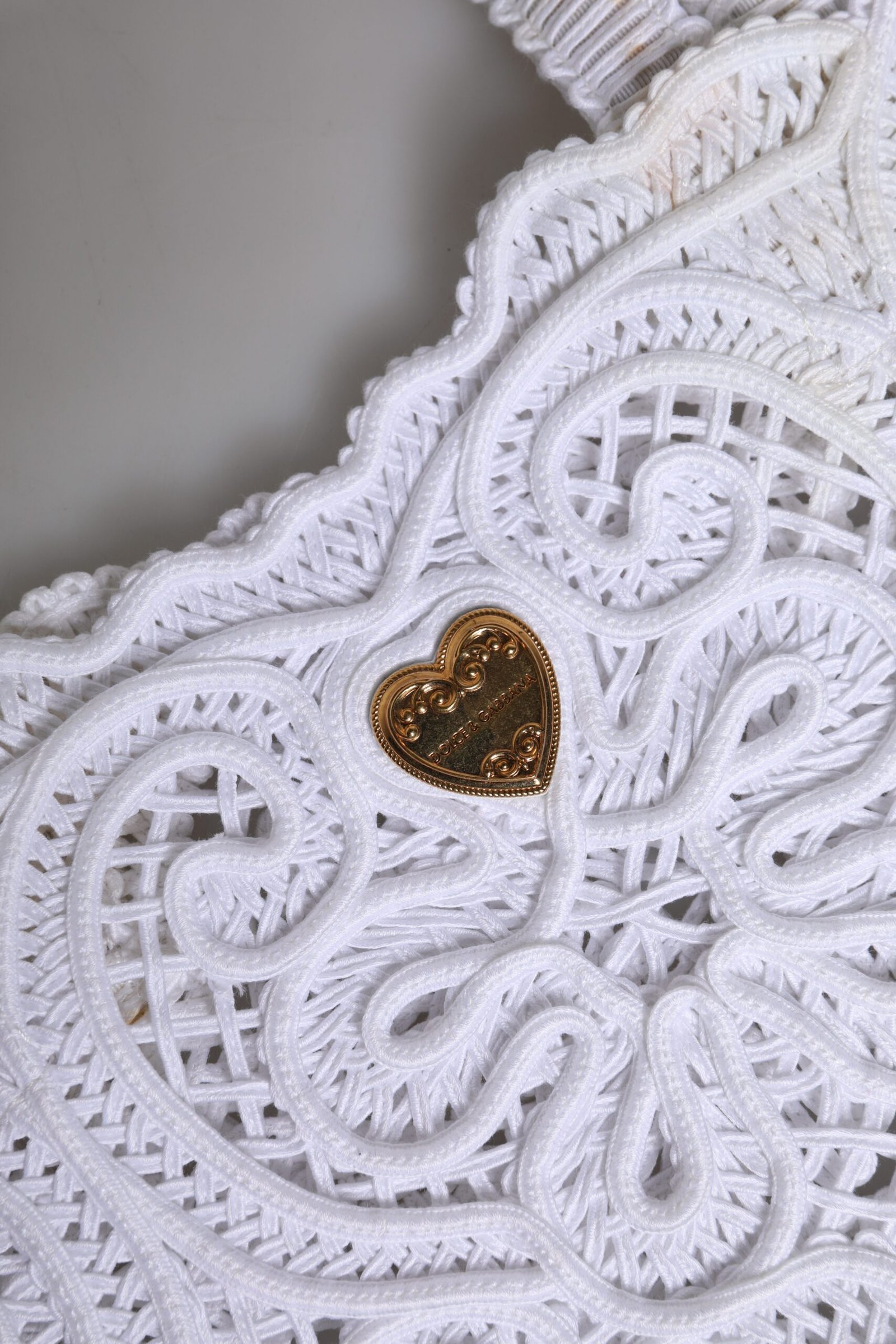 White Cordonetto Lace Beatrice Tote Shopping Bag - Image 4