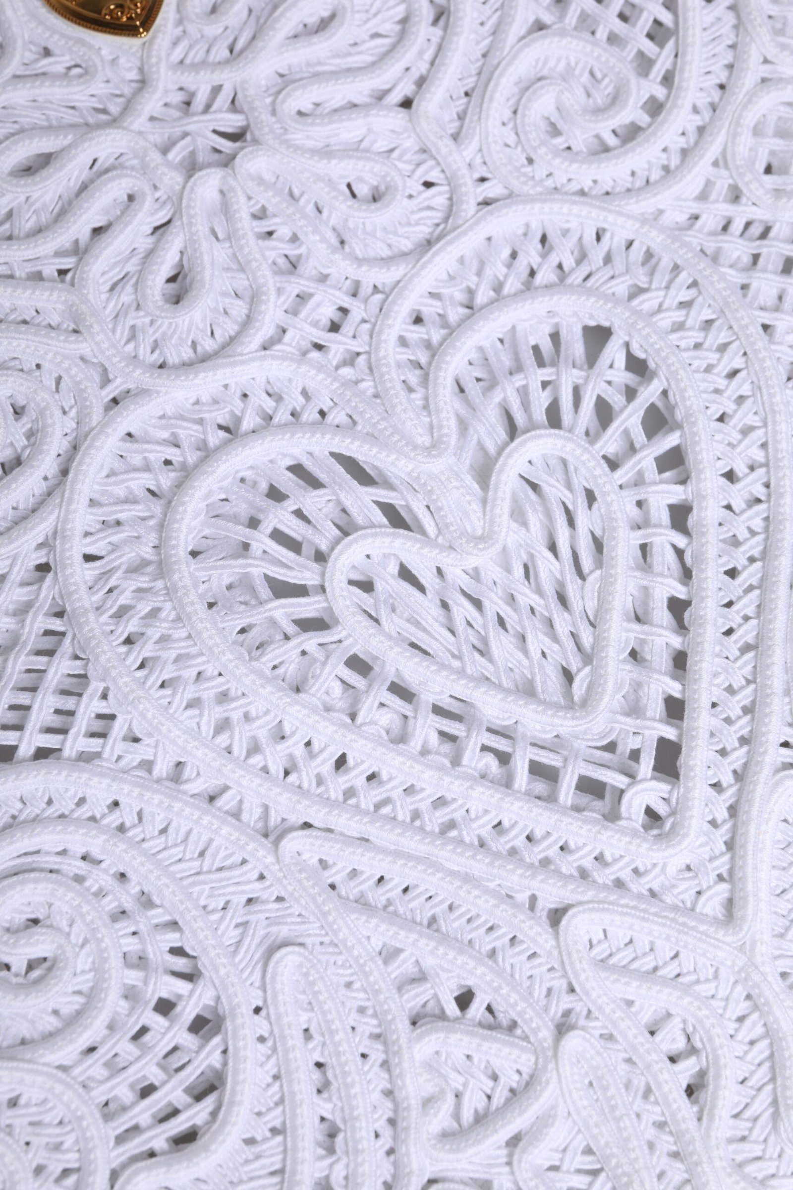 White Cordonetto Lace Beatrice Tote Shopping Bag - Image 5