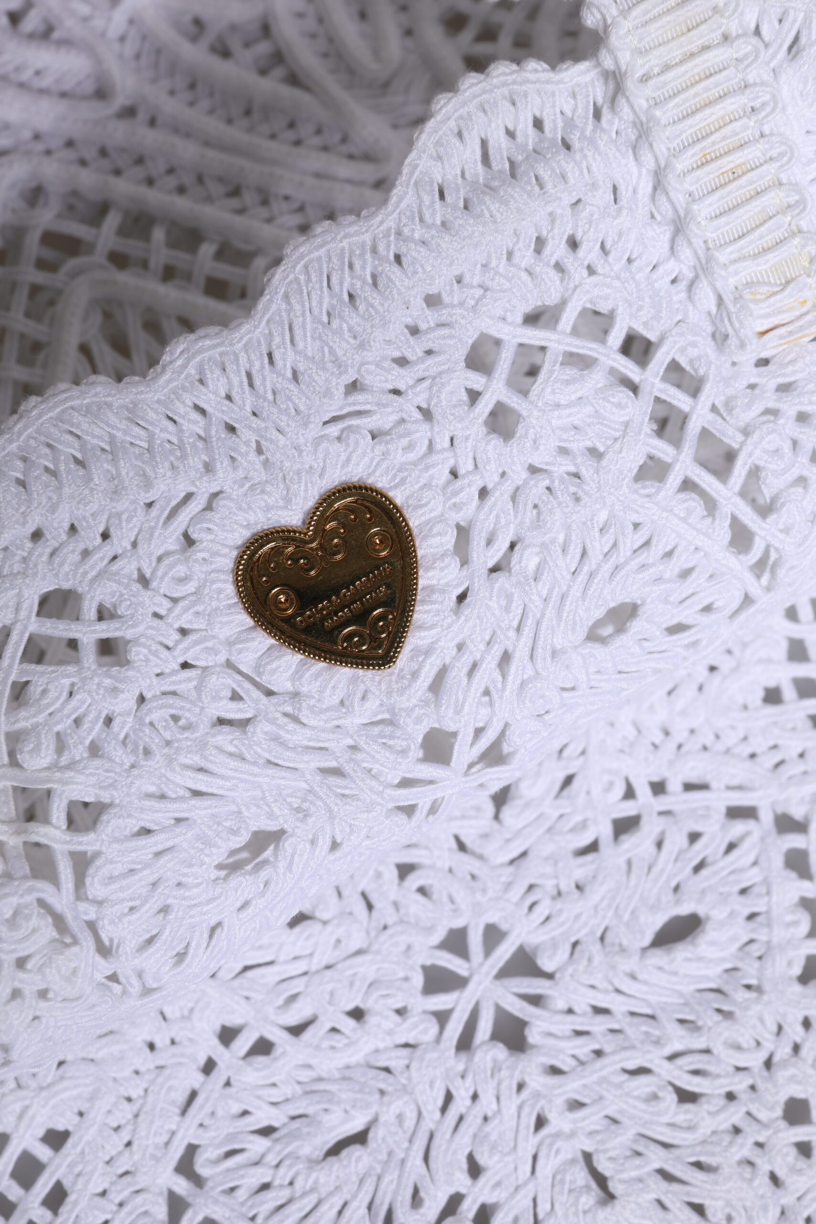 White Cordonetto Lace Beatrice Tote Shopping Bag - Image 6