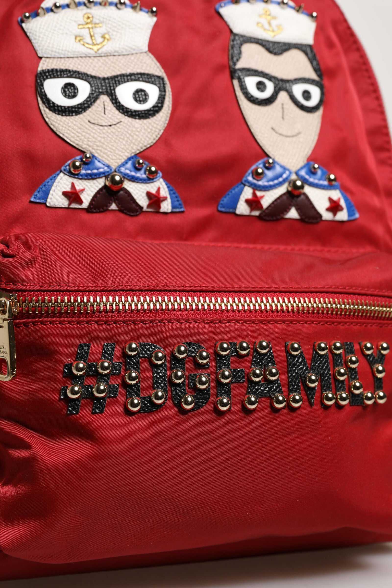 Red #DGFAMILY VULCANO Embellishment Backpack Bag - Image 6