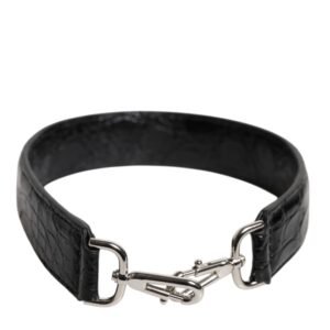 Black Alligator Leather Bag Shoulder Strap
