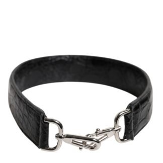 Black Alligator Leather Bag Shoulder Strap