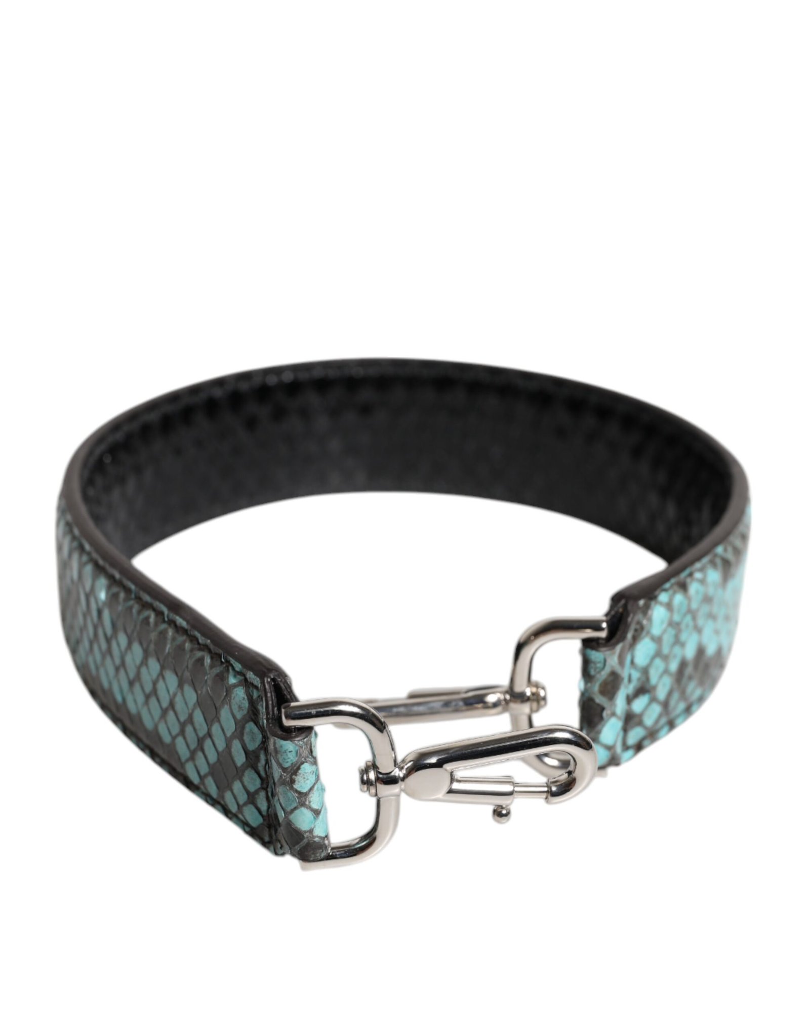 Black Blue Exotic Leather Bag Shoulder Strap - Image 2
