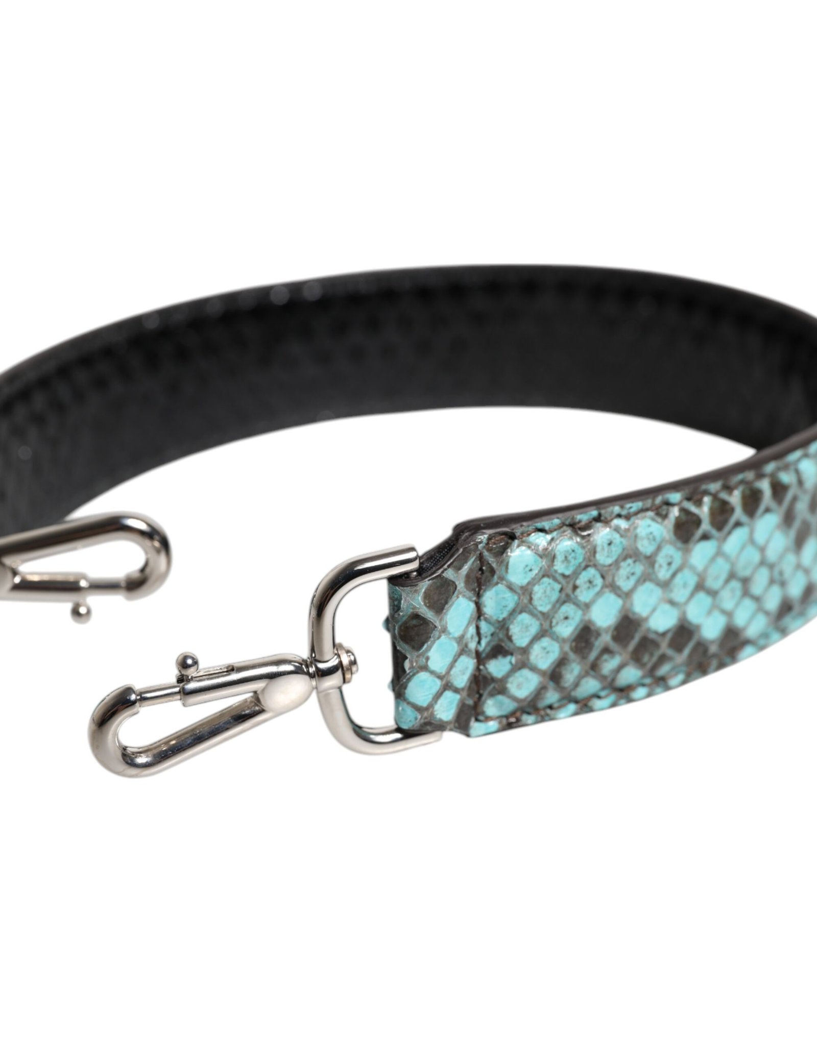 Black Blue Exotic Leather Bag Shoulder Strap - Image 3