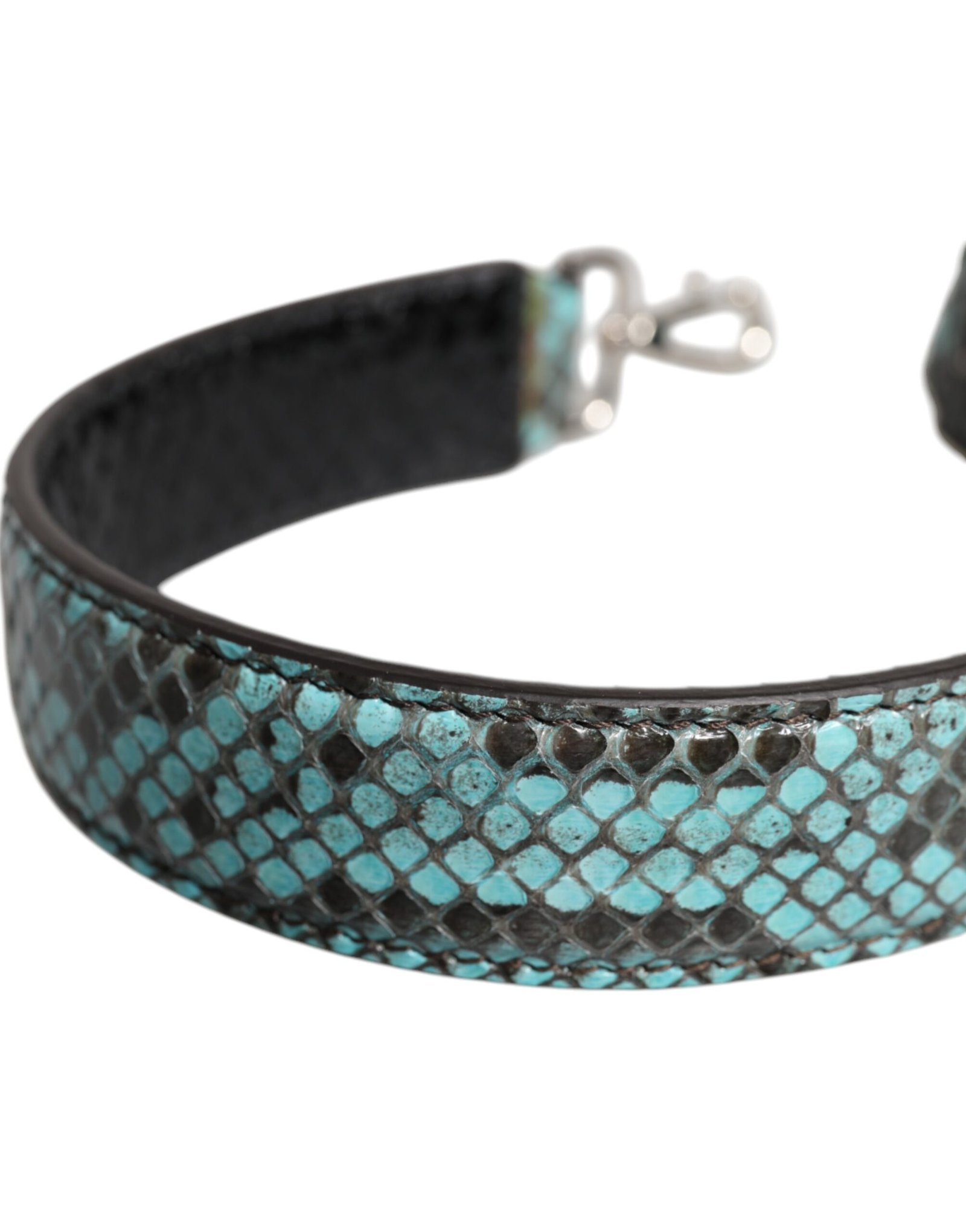 Black Blue Exotic Leather Bag Shoulder Strap - Image 5