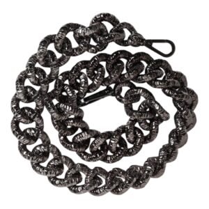 Black Chain Logo Engraved Bag Shoulder Strap