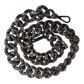 Black Chain Logo Engraved Bag Shoulder Strap