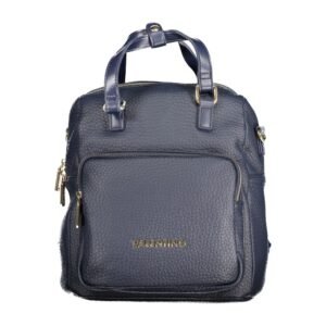 Blue Polyurethane Women's Backpack