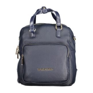 Blue Polyurethane Women's Backpack