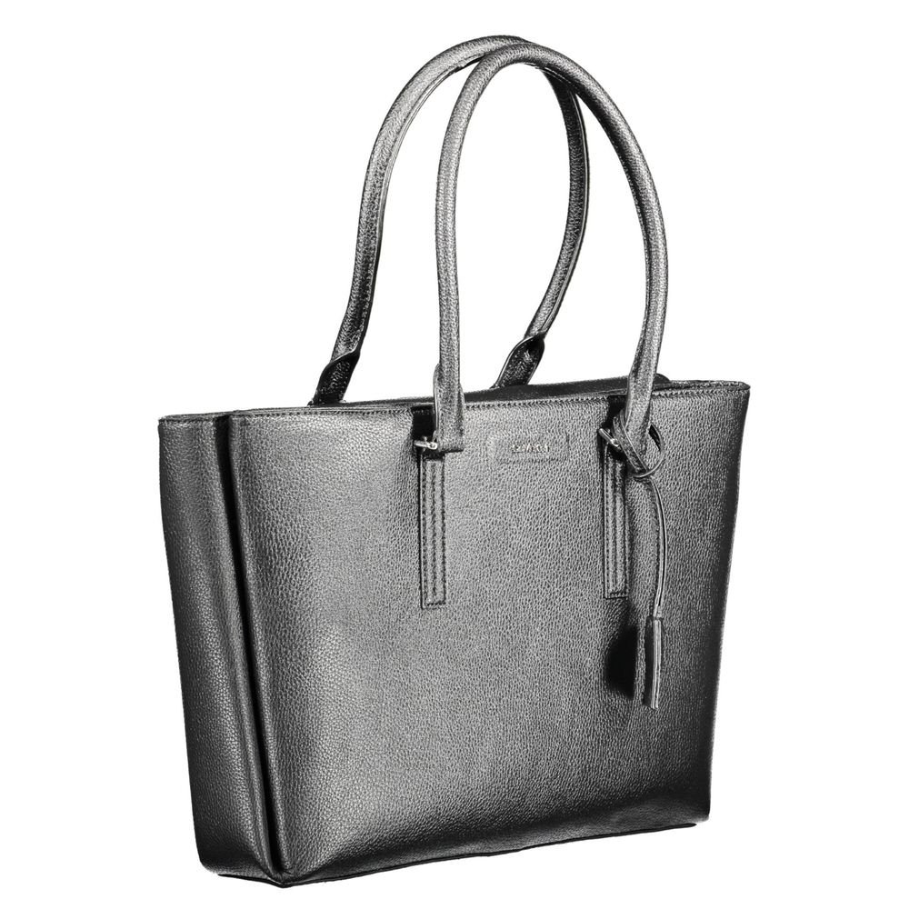 Black Polyurethane Women Shoulder Bag - Image 2