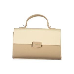 Beige Polyurethane Women's Bag