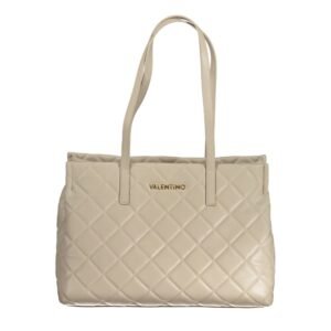 Beige Polyurethane Womens Bag