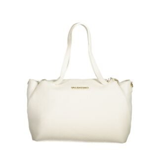 Bianco Polyurethane Women's Bag with Handles and Internal Pocket