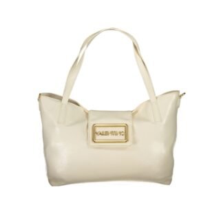 Beige Polyurethane Womens Bag