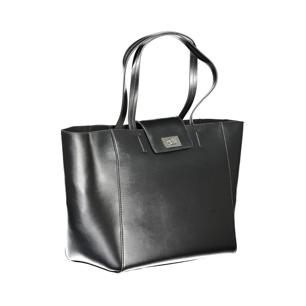 Black Recycled Polyester Women Handbag - Image 3