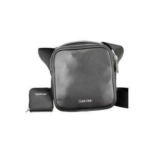 Black Polyurethane Men Shoulder Bag