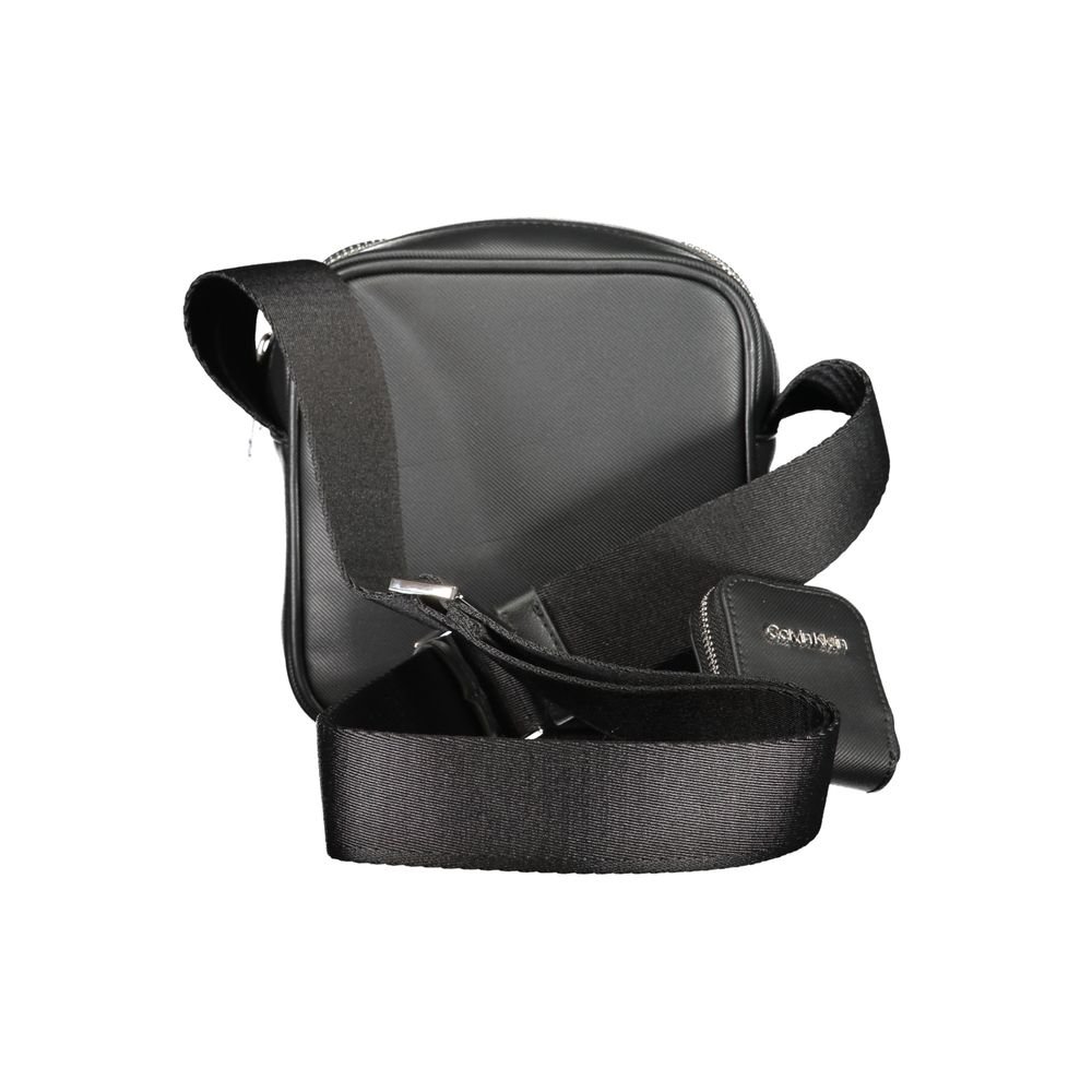 Black Polyurethane Men Shoulder Bag - Image 2