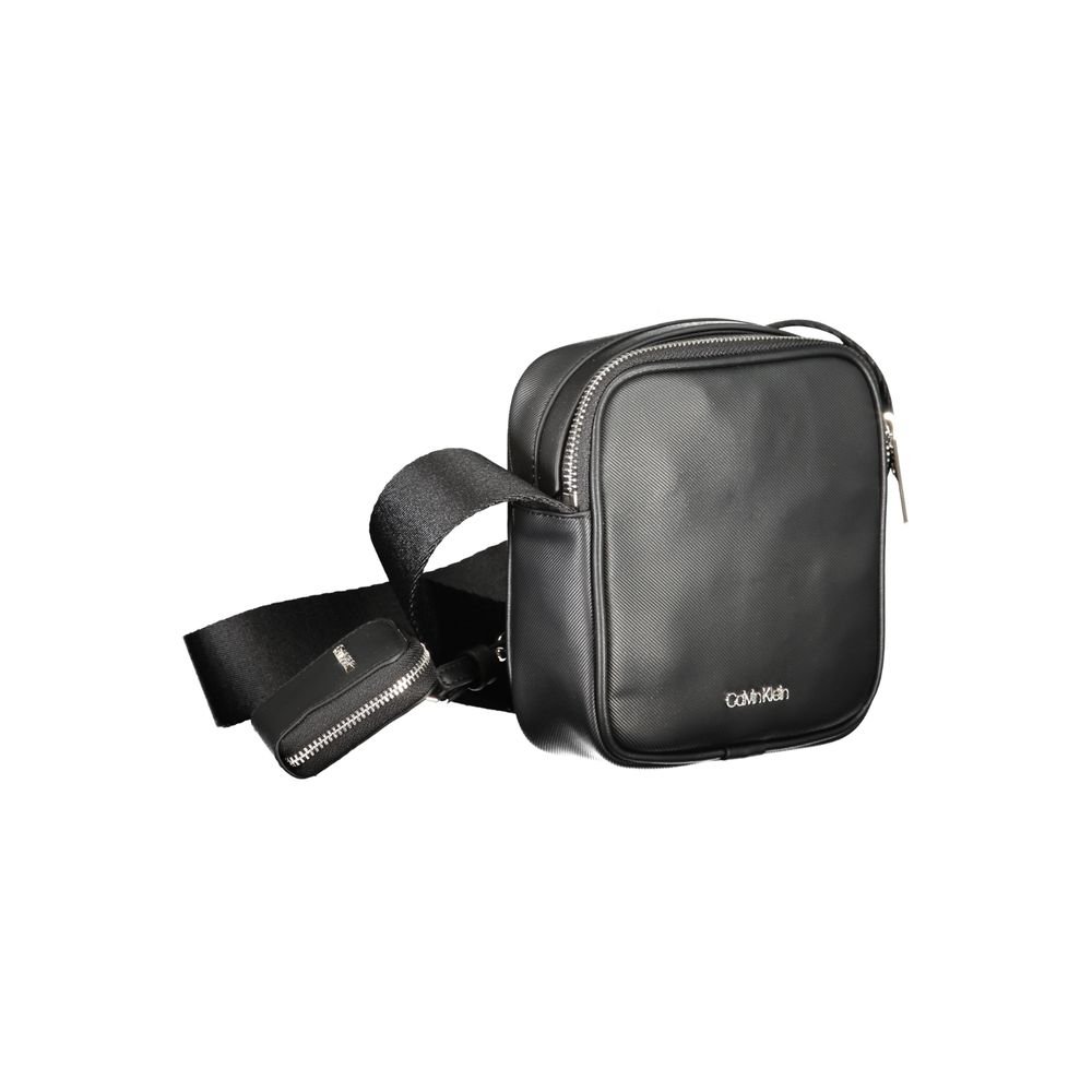 Black Polyurethane Men Shoulder Bag - Image 3