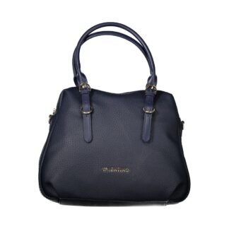 Blue Polyurethane Women's Bag