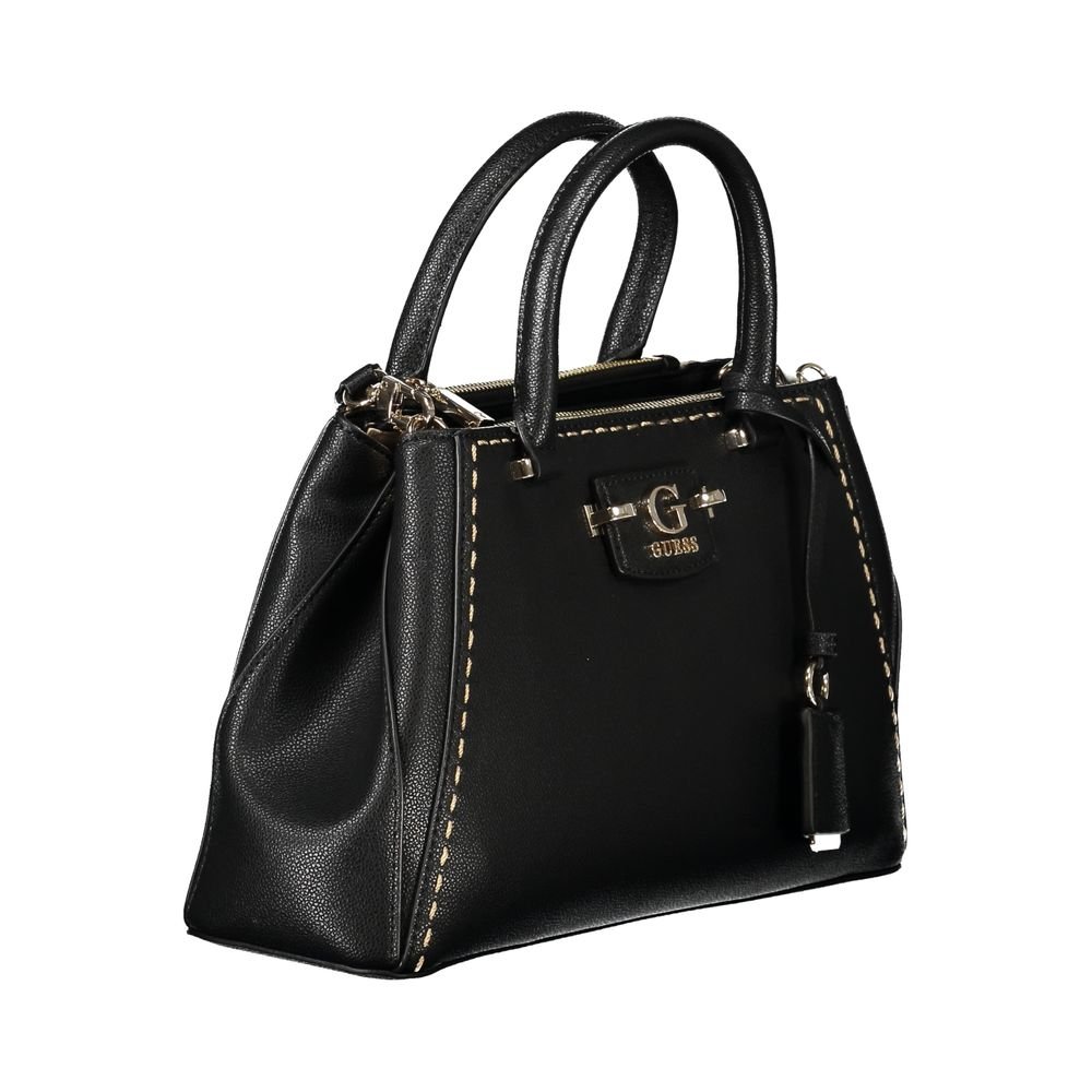 Black Polyurethane Women Handbag - Image 3