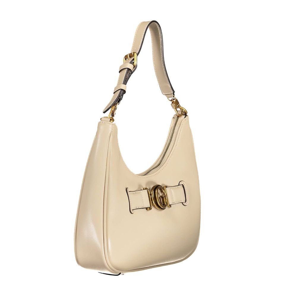 Beige Polyurethane Women's Shoulder Bag - Image 3