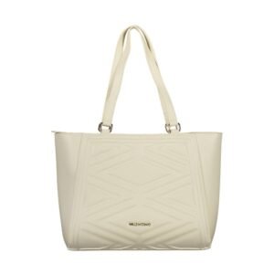 Beige Polyurethane Womens Bag