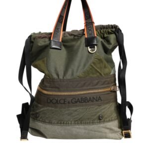 Military Green Patchwork Rucksack Backpack Bag