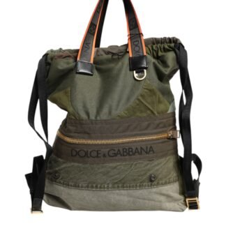 Military Green Patchwork Rucksack Backpack Bag