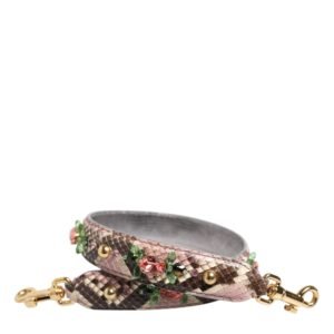 Multicolor Python Embellished Crystal Stud Shoulder Strap
