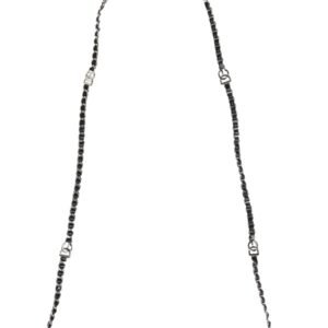Black Leather DG Logo Chain Bag Shoulder Strap