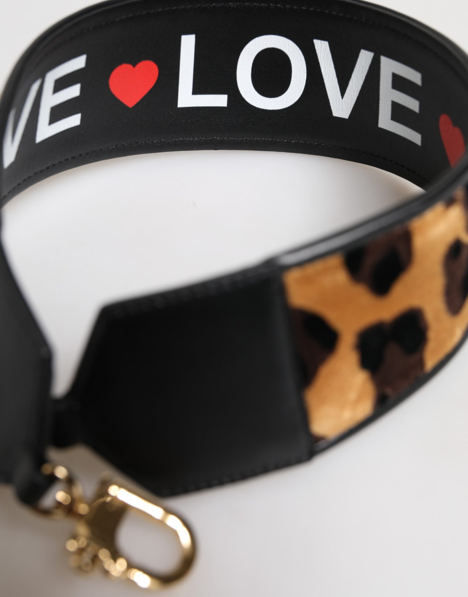 Black Leopard Print Reversible Bag Shoulder Strap - Image 3