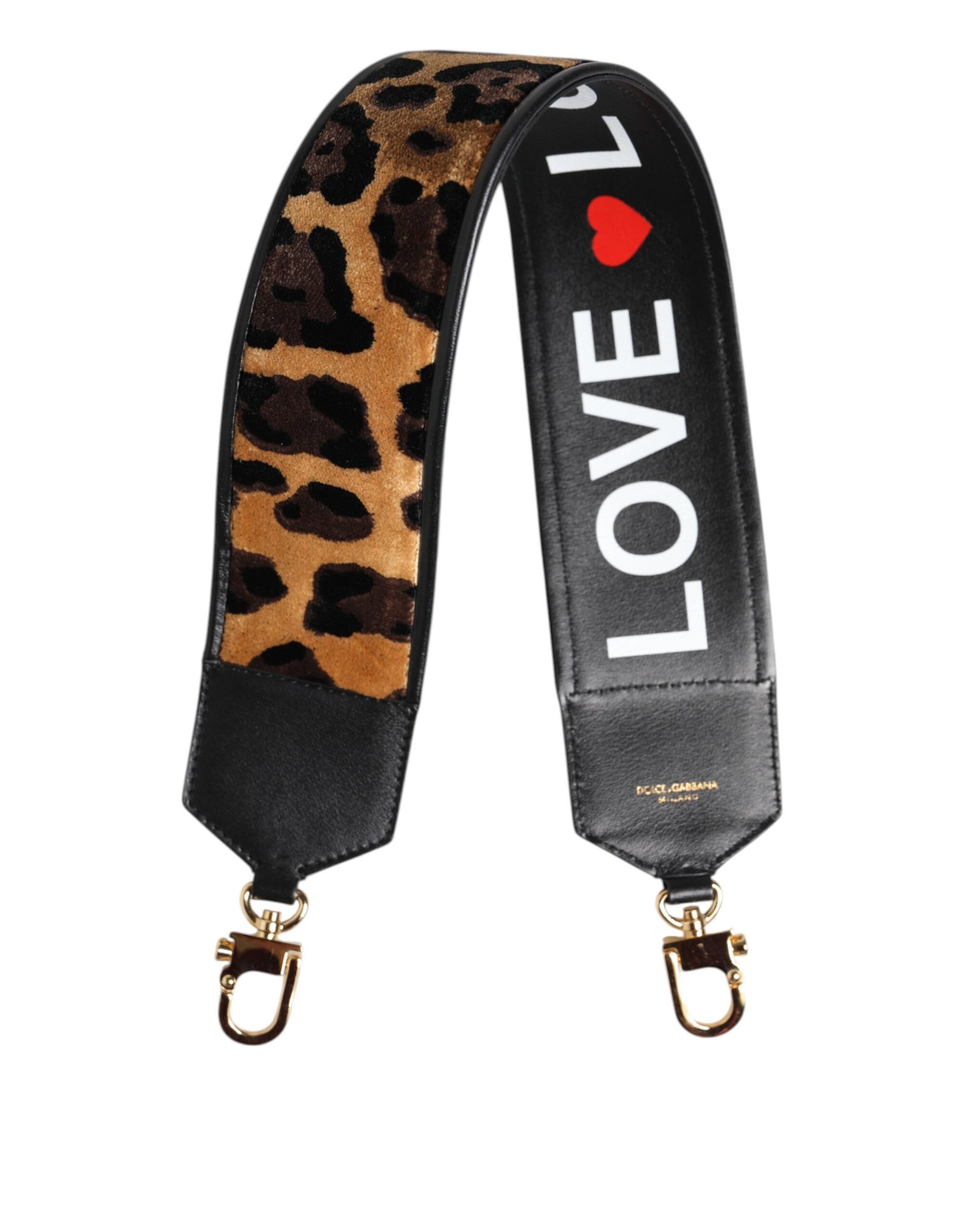 Black Leopard Print Reversible Bag Shoulder Strap - Image 6