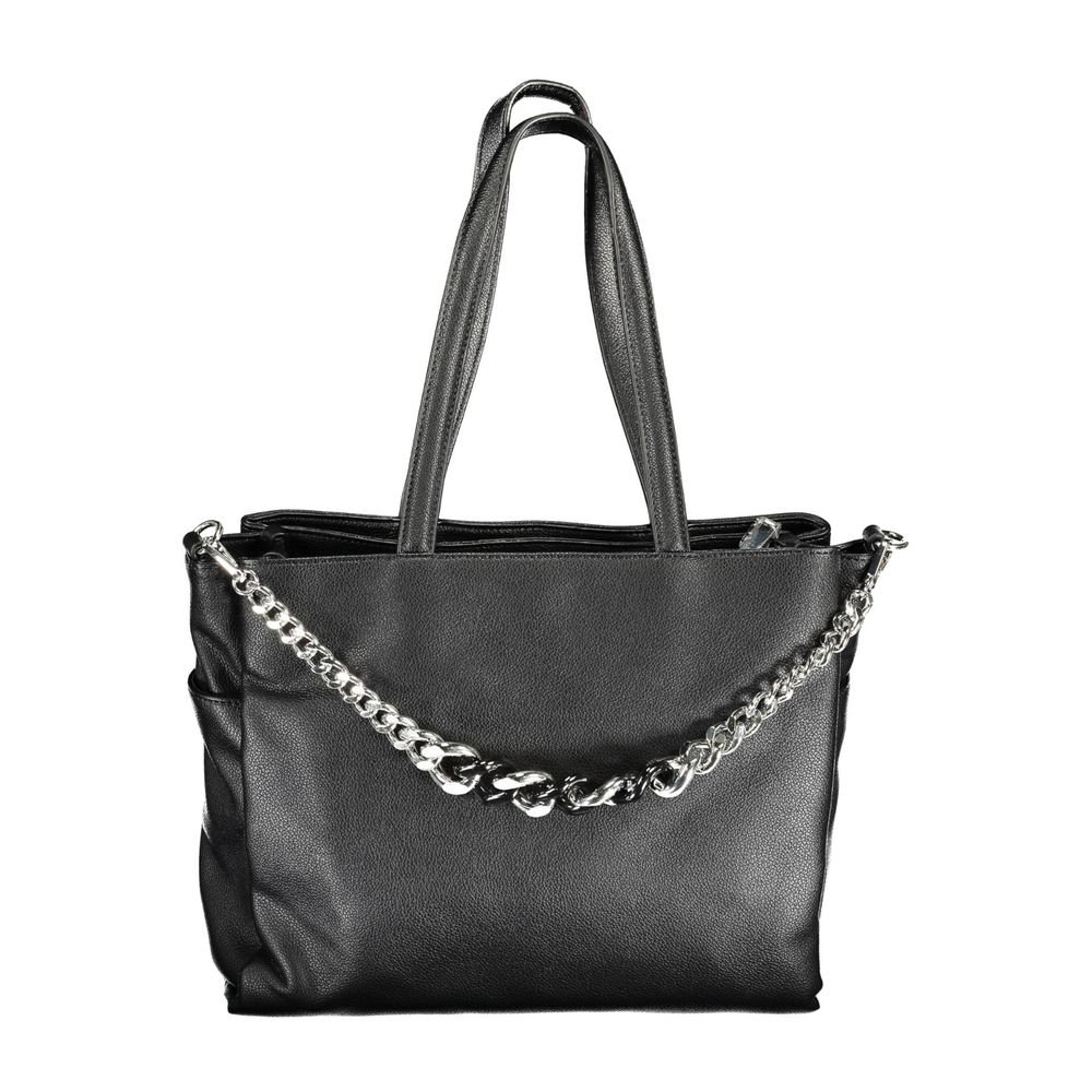 Black Polyurethane Women's Handbag - Image 2