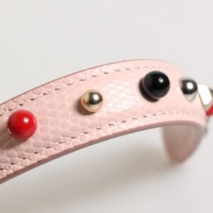 Light Pink Embellished Leather Bag Handle  Shoulder Strap
